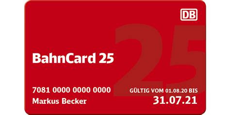 Muster einer Bahncard 25