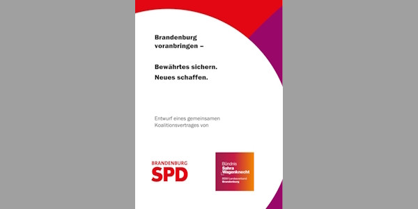 Titelblatt des Entwurfs zum Koaitionsvertrag zwischen SPD und BSW