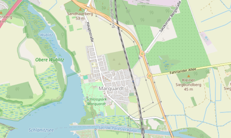 Marquardt auf einer Landkarte